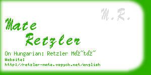 mate retzler business card